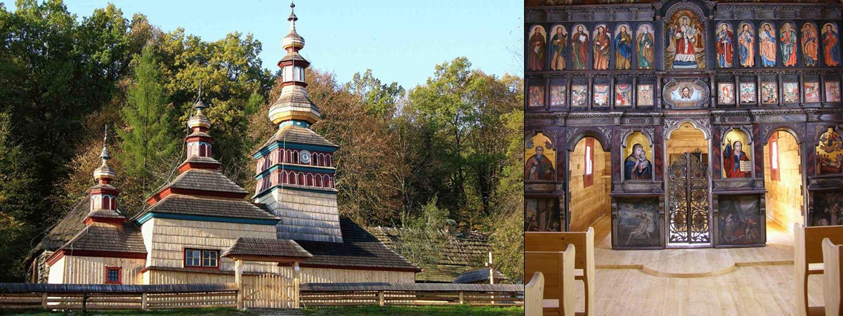 Drevený kostol Mikulášová - Skanzen Bardejov - Slovensko