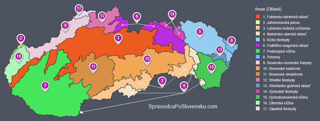 Geomorfológia Slovenska - geomorfologické oblasti