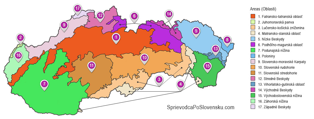 Geomorfológia Slovenska - geomorfologické oblasti