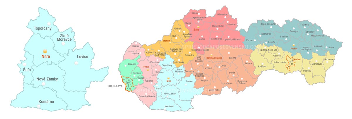 Okresy - Nitriansky kraj Okresy - Nitriansky kraj